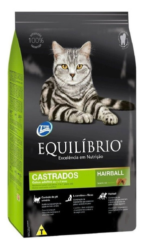 Alimento Equilibrio Gatos Castrados Hairball 7.5kg. Np