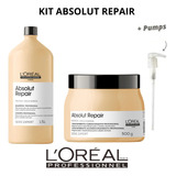 Kit Absolut Repair Loreal Shampoo 1,5lt + Máscara 500g
