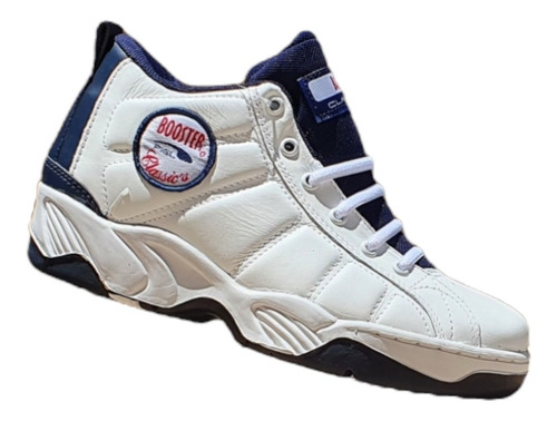 Tenis Bota Booster Blanco 100% Piel Cosida Basquetbol Trabaj