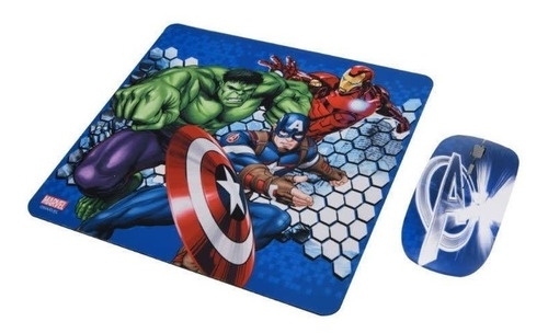 Kit Mouse Inalambrico Y Mouse Pad Avengers 1 / Tecnocenter