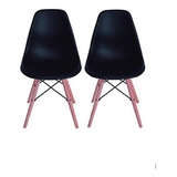 Set 2 Sillas Tipo Eames De Comedor Modernas Colores Color Del Asiento Negro