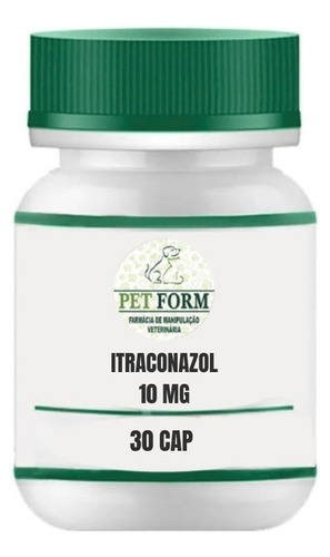 Itraconazol 10mg Pote 30 Mini Cápsulas - Uso Veterinário