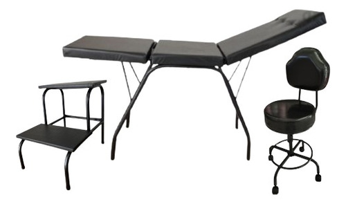 Escova Kit Maca Portátil Reclinavel + Escada + Cadeira Mocho
