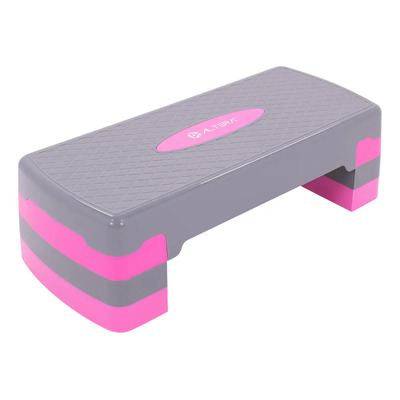 Banco Step Altera Ejercicio Fitness Gym Ajustable 3 Alturas Color Gris\u002FRosa | Meses sin interés