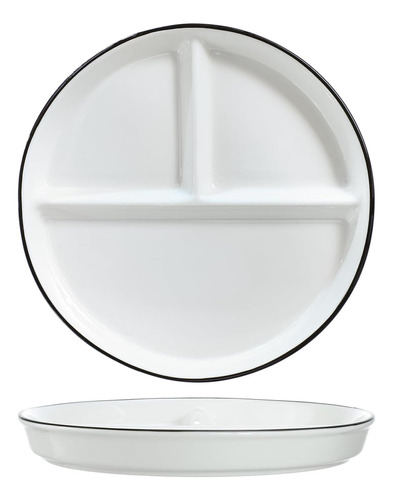 Plato C/divisiones Bicuzat, Redondo, Blanco, Ceramica,20.3cm