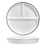 Plato C/divisiones Bicuzat, Redondo, Blanco, Ceramica,20.3cm