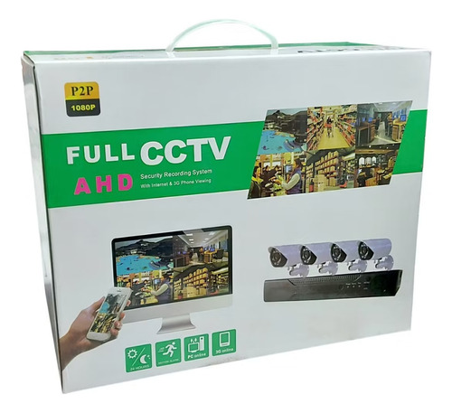 Kit 4 Camaras Seguridad Dvr Cctv Pal Int/ext Visión Nocturna