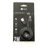 Cable 2mts V8 Microusb Android Datos Carga Rápida 1hora