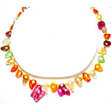 Collar Perla Natural  Diente 8-18  Mm Dif. Colores   42 Cm 