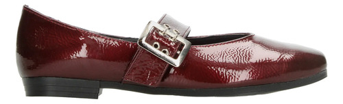 Flats Berlin Rojo Vino Dama Casual Hebilla Cómodo Para Mujer