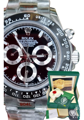 Relogio Rolex Daytona Preto Safira Base Eta 2840 Na Caixa 