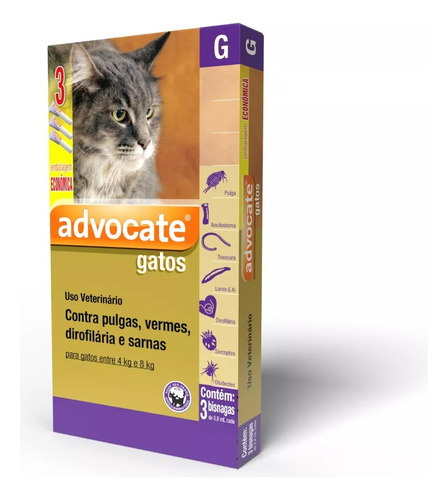 Antipulgas Bayer Advocate Combo Gatos De 4kg A 8kg 