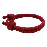 Pulsera Nautica Para Hombre O Mujer Ajustable Cuerda Milan Color Rojo - Nudos Diámetro 8 Cm