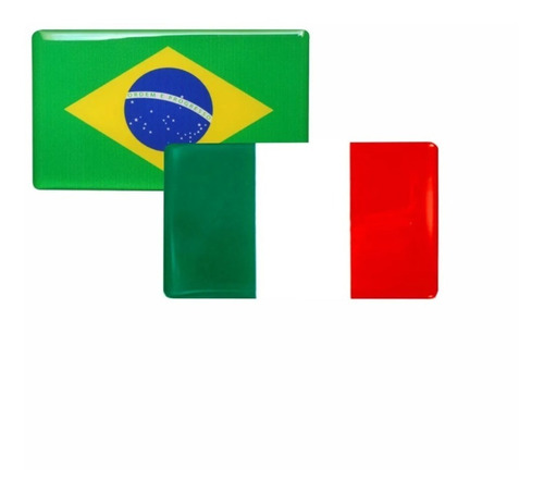 Adesivo De Carro Bandeira Brasil E Itália 6x4cm 2 Unidades