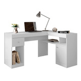 Mesa De Canto Office Caemmun Nilo Branco Fosco