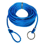 Laço Americano Torcido Azul De Sela 15mt Arreio,corda,laçar