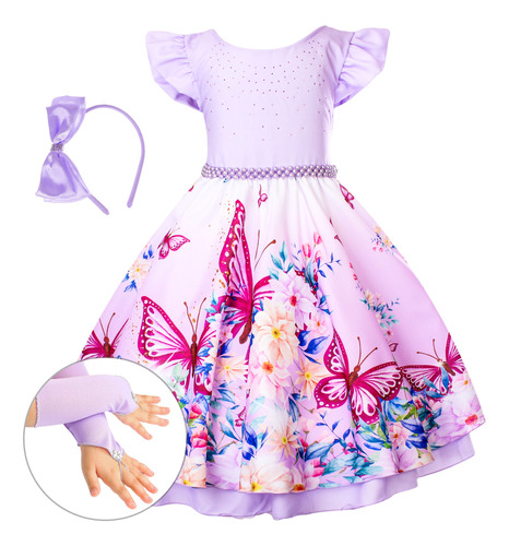 Vestido Infanto Juvenil Princesa Sofia Rapunzel Floral  4/16