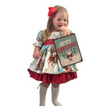 Children's Santa Claus Print Large Bow Skirt