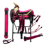 Montura Silla Charra Cola De Pato Rosa De Lona Fuste 15 