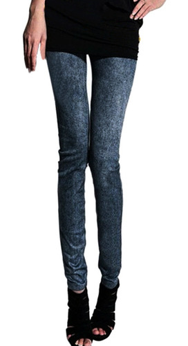 Pantalones Mujer Bolsillo Slim Leggins Longitud Jeans 6622