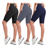 3pcs Shorts Deportivos Para Mujer, Pantalones Cortos De