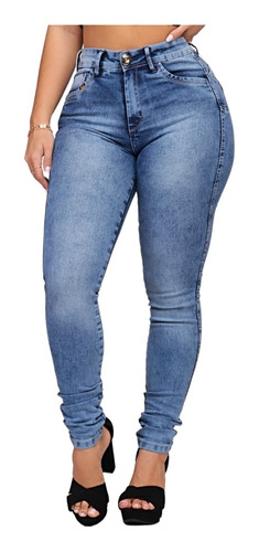 Calça Jeans Feminina Cós Alto Empina Bumbum Patria Brasil