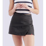 Falda Short Para Mujer Efecto Cuero Unser