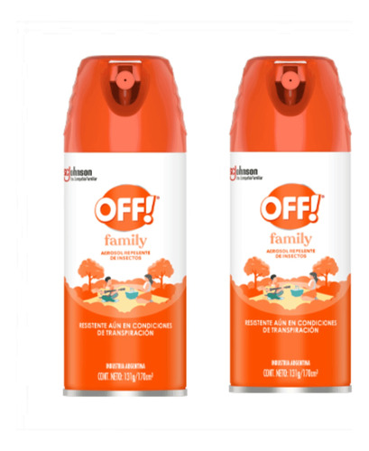 Kit Off! Aerosol Por Dos Unidades Family Naranja 