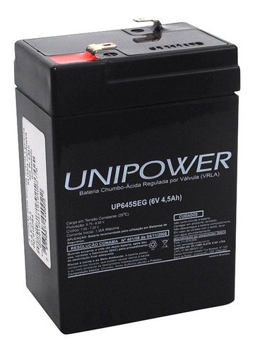 Bateria Unipower Up645seg 6v 4.5ah Para Segurança Nobreak