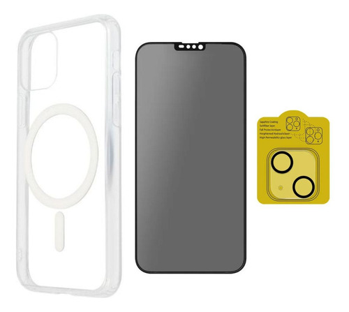 Funda Magnética Para iPhone + Anti Espías+protector Cámara..