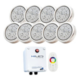 9 Luces Para Pileta Led Rgb 12w +fuente+control Remoto