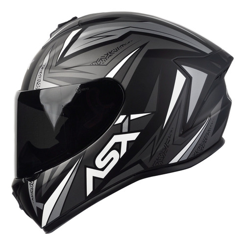 Capacete Moto Axis Vector Preto/cinza Fosco Novo