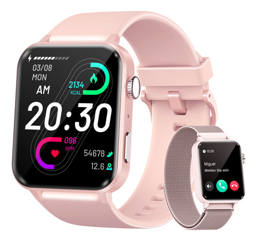 Reloj Inteligente Mujer Smart Watch Bluetooth Llamada ,smartwatch R30 Pro Feipuqu 1,83 Lcd Llamadas Color De La Caja Rosa