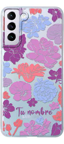 Funda Para Galaxy Para Mujer Flores Colores Con Tu Nombre