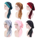 6 X Turbante Oncológico Alopecia Adorno Cabeza