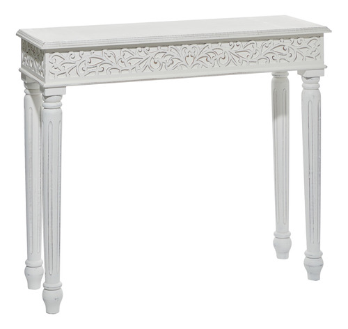 Mesa De Consola 30x36  De Madera De Mango Blanco Por