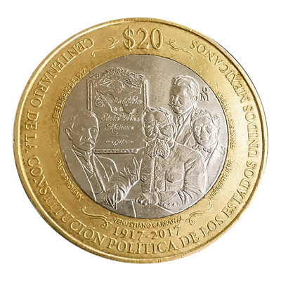 20 Pesos Conmemorativa Centenario Constitución Política 2017