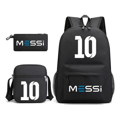 Lionel Messi 10 Mochilas Unisex Con Estuche Para Lápices Color Negro | Envío gratis