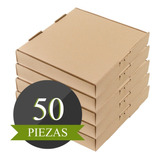 50 Cajas Para Pizza 14x14x5cms Carton Microcorrugado Kraft