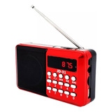 Rádio Fm Mp3 Digital Bluetooth Potente E Recarregável Jd31 Cor Vermelho
