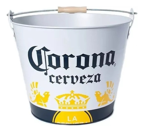 Frapera  Corona Balde De Metal C Destapador Color Blanca
