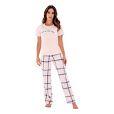 Pijama Mujer Vintage Cuadros Conjunto Pantalón Multiuso Juv