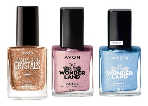 Avon Kit Com 3 Esmaltes Sparkling