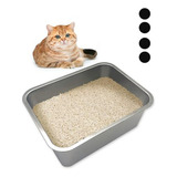 Caja De Arena De Acero Inoxidable Para Gatos Bandeja De Aren