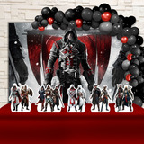 Kit Painel + Displays Festa Infantil Assassin's Creed