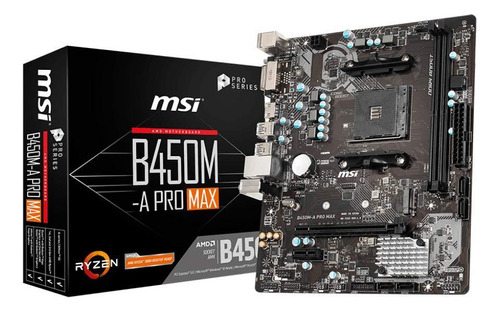 Placa Mae Msi B450m-a Pro Max Ddr4 Socket Amd Am4 M-atx