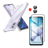 Capa Capinha Para Moto G23 4g + Película 3d Vidro+ Pl Camera Cor Transparente