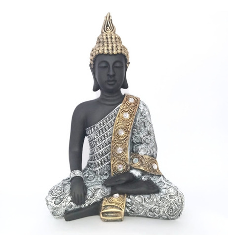 Estatua Buda Grande39 Cm Sabiduría Prosperidad Y Meditación