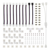 Kit De Conectores De Luces Banda Led Rgb Tira De 10mm 4pin