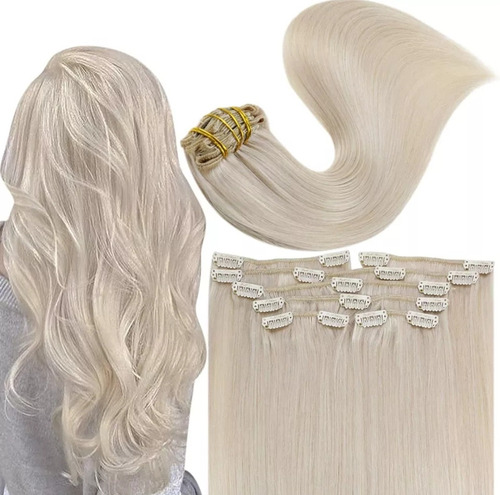 Extensión 100% Humano Lace Clip De Cabello Natural 6uds 46cm